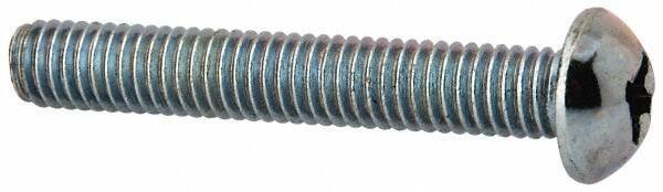 Value Collection - #10-32 UNF, 1-1/4" Length Under Head Phillips Drive Machine Screw - Round Head, Grade 2 Steel, Zinc-Plated Finish, Without Washer - Exact Tool & Supply