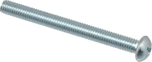 Value Collection - #10-32 UNF, 2" Length Under Head Phillips Drive Machine Screw - Round Head, Grade 2 Steel, Zinc-Plated Finish, Without Washer - Exact Tool & Supply