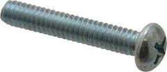Value Collection - 1/4-20 UNC, 1-1/2" Length Under Head Phillips Drive Machine Screw - Round Head, Grade 2 Steel, Zinc-Plated Finish, Without Washer - Exact Tool & Supply