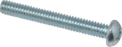 Value Collection - 1/4-20 UNC, 2" Length Under Head Phillips Drive Machine Screw - Round Head, Grade 2 Steel, Zinc-Plated Finish, Without Washer - Exact Tool & Supply