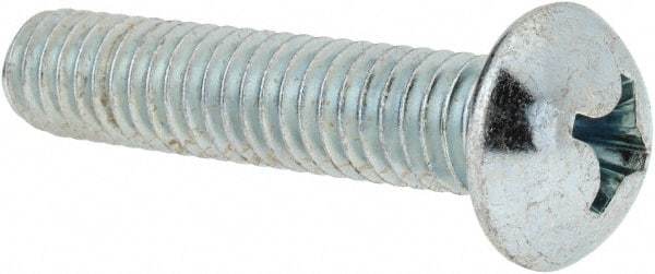 Value Collection - 5/16-18 UNC, 1-1/2" Length Under Head Phillips Drive Machine Screw - Round Head, Grade 2 Steel, Zinc-Plated Finish, Without Washer - Exact Tool & Supply
