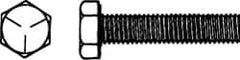 Made in North America - 1/4-20 UNC, 5" Length Under Head Hex Head Cap Screw - Fully Threaded, Grade 5 Steel, Zinc-Plated Finish, 7/16" Hex - Exact Tool & Supply