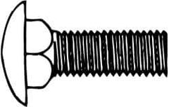 Value Collection - 3/8-16 UNC 9" Length Under Head, Standard Square Neck, Carriage Bolt - 1006-1050 Steel, Galvanized Zinc-Plated Finish - Exact Tool & Supply