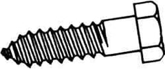 Value Collection - 1/2" Screw, 16" Length Under Head, Steel, Hex Head Lag Screw - Zinc Plated, Grade 2 - Exact Tool & Supply