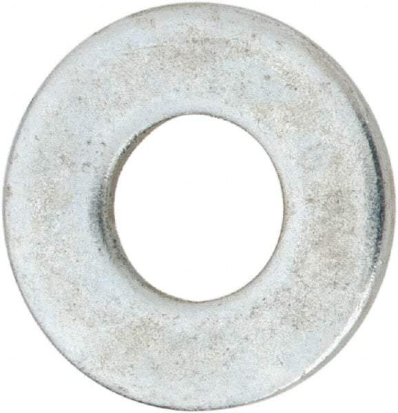 Value Collection - #10 Screw, Steel USS Flat Washer - 3/16" ID x 9/16" OD, 0.0469" Thick, Zinc-Plated Finish - Exact Tool & Supply