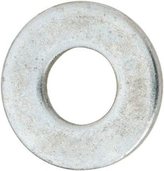 Value Collection - #10 Screw, Steel USS Flat Washer - 3/16" ID x 9/16" OD, 0.0469" Thick, Zinc-Plated Finish - Exact Tool & Supply