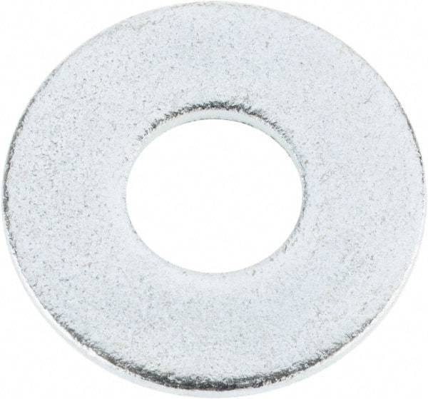 Value Collection - 1/2" Screw, Steel USS Flat Washer - 9/16" ID x 1-3/8" OD, 0.1094" Thick, Zinc-Plated Finish - Exact Tool & Supply