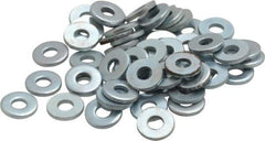 Value Collection - #6 Screw, Steel SAE Flat Washer - 5/32" ID x 3/8" OD, 0.036" Thick, Zinc-Plated Finish - Exact Tool & Supply