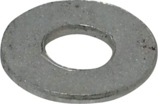 Value Collection - #10 Screw, Steel SAE Flat Washer - 7/32" ID x 1/2" OD, 3/64" Thick, Zinc-Plated Finish - Exact Tool & Supply