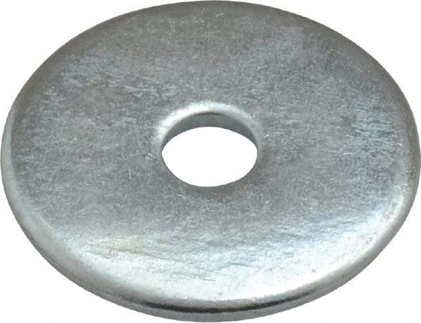 Value Collection - #10 Screw, Steel Fender Flat Washer - 3/16" ID x 1" OD, 0.047" Thick, Zinc-Plated Finish - Exact Tool & Supply