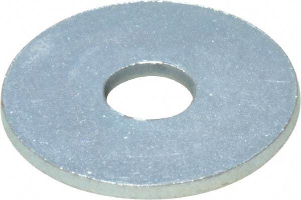 Value Collection - 1/4" Screw, Steel Fender Flat Washer - 1/4" ID x 1" OD, 0.049" Thick, Zinc-Plated Finish - Exact Tool & Supply
