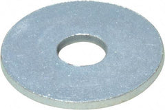 Value Collection - 1/4" Screw, Steel Fender Flat Washer - 1/4" ID x 1" OD, 0.049" Thick, Zinc-Plated Finish - Exact Tool & Supply