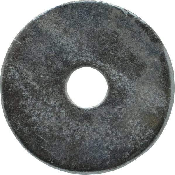 Value Collection - 1/4" Screw, Steel Fender Flat Washer - 1/4" ID x 1-1/4" OD, 0.049" Thick, Zinc-Plated Finish - Exact Tool & Supply