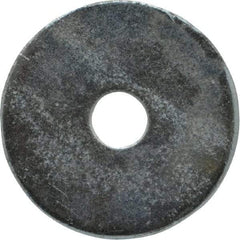 Value Collection - 1/4" Screw, Steel Fender Flat Washer - 1/4" ID x 1-1/4" OD, 0.049" Thick, Zinc-Plated Finish - Exact Tool & Supply