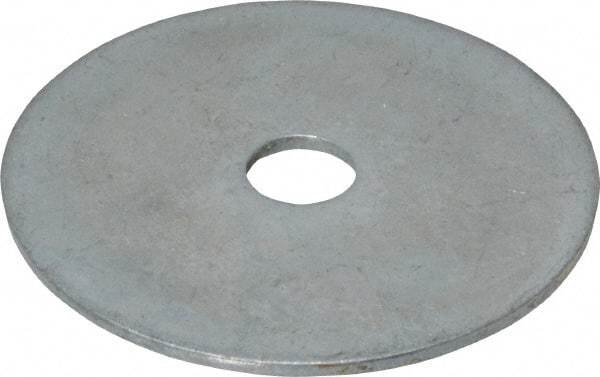 Value Collection - 1/4" Screw, Steel Fender Flat Washer - 1/4" ID x 1-1/2" OD, 0.049" Thick, Zinc-Plated Finish - Exact Tool & Supply