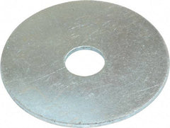 Value Collection - 5/16" Screw, Steel Fender Flat Washer - 5/16" ID x 1-1/2" OD, 0.049" Thick, Zinc-Plated Finish - Exact Tool & Supply