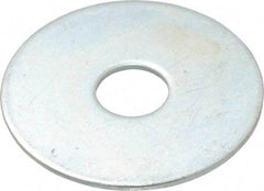 Value Collection - 3/8" Screw, Steel Fender Flat Washer - 3/8" ID x 1-1/2" OD, 0.049" Thick, Zinc-Plated Finish - Exact Tool & Supply