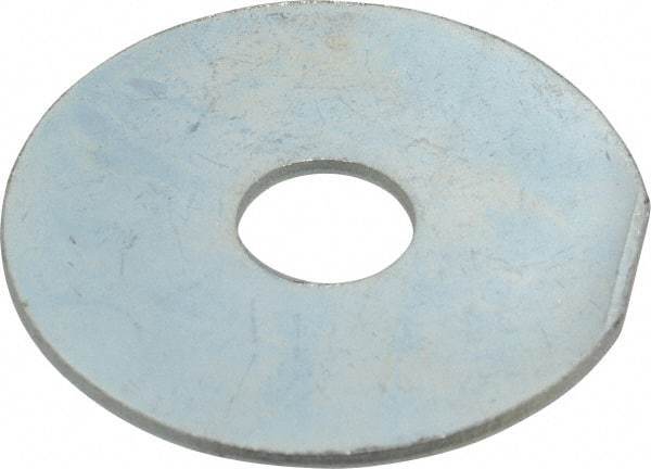 Value Collection - 1/2" Screw, Steel Fender Flat Washer - 1/2" ID x 2" OD, 0.06" Thick, Zinc-Plated Finish - Exact Tool & Supply