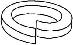 Value Collection - M30, 30.5mm ID, 48.2mm OD, 6mm Thick Split Lock Washer - 316 Austenitic Grade A4 Stainless Steel, Uncoated, 30.5mm Min ID, 31.7mm Max ID, 48.2mm Max OD - Exact Tool & Supply