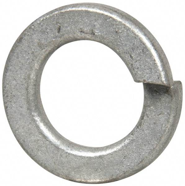 Value Collection - 1/2", 0.502" ID, 1/8" Thick Split Lock Washer - Steel, Zinc-Plated Finish, 0.502" Min ID, 0.512" Max ID, 0.869" Min OD, 0.873" Max OD - Exact Tool & Supply