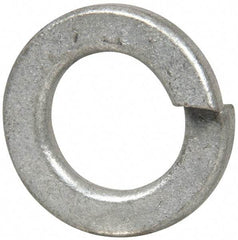 Value Collection - 1/2", 0.502" ID, 1/8" Thick Split Lock Washer - Steel, Zinc-Plated Finish, 0.502" Min ID, 0.512" Max ID, 0.869" Min OD, 0.873" Max OD - Exact Tool & Supply