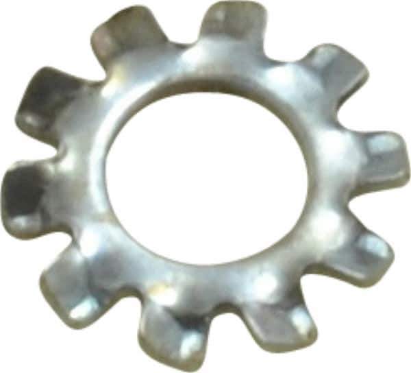 Value Collection - #3 Screw, 0.109" ID, Spring Steel External Tooth Lock Washer - 0.235" OD, Zinc-Plated, Grade 2 - Exact Tool & Supply