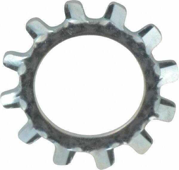 Value Collection - 7/16" Screw, 0.464" ID, Spring Steel External Tooth Lock Washer - 0.76" OD, Zinc-Plated, Grade 2 - Exact Tool & Supply