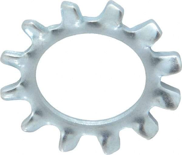 Value Collection - 1/2" Screw, 0.53" ID, Spring Steel External Tooth Lock Washer - 0.9" OD, Zinc-Plated, Grade 2 - Exact Tool & Supply