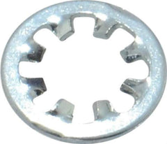 Value Collection - #8 Screw, 0.176" ID, Steel Internal Tooth Lock Washer - 0.34" OD, Zinc-Plated, Grade 2 - Exact Tool & Supply