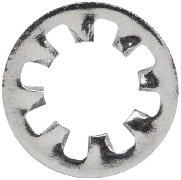 Value Collection - #10 Screw, 0.204" ID, Steel Internal Tooth Lock Washer - 0.381" OD, Zinc-Plated, Grade 2 - Exact Tool & Supply