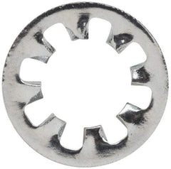 Value Collection - #10 Screw, 0.204" ID, Steel Internal Tooth Lock Washer - 0.381" OD, Zinc-Plated, Grade 2 - Exact Tool & Supply