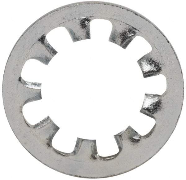 Value Collection - 1/4" Screw, 0.267" ID, Steel Internal Tooth Lock Washer - 0.478" OD, Zinc-Plated, Grade 2 - Exact Tool & Supply