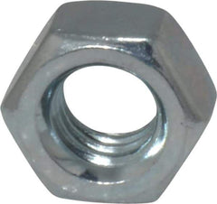 Value Collection - 5/16-18 UNC Steel Right Hand Hex Nut - 1/2" Across Flats, 0.2656" High, Zinc-Plated Finish - Exact Tool & Supply