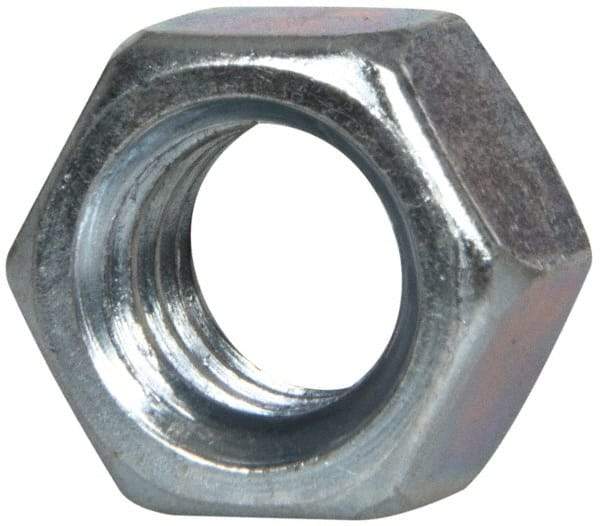 Value Collection - 3/8-16 UNC Steel Right Hand Hex Nut - 9/16" Across Flats, 0.3281" High, Zinc-Plated Finish - Exact Tool & Supply