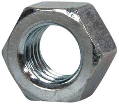 Value Collection - 1/2-13 UNC Steel Right Hand Hex Nut - 3/4" Across Flats, 7/16" High, Zinc-Plated Finish - Exact Tool & Supply
