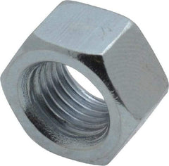 Value Collection - 3/8-24 UNF Steel Right Hand Hex Nut - 9/16" Across Flats, 0.3281" High, Zinc-Plated Finish - Exact Tool & Supply