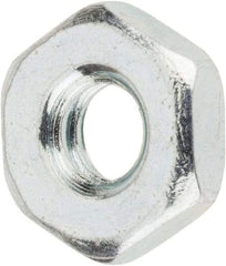 Value Collection - #10-24 UNC Steel Right Hand Machine Screw Hex Nut - 3/8" Across Flats, 1/8" High, Zinc-Plated Finish - Exact Tool & Supply