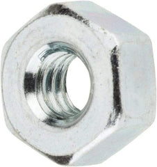 Value Collection - 1/4-20 UNC Steel Right Hand Heavy Hex Nut - 1/2" Across Flats, 0.2344" High, Zinc-Plated Finish - Exact Tool & Supply