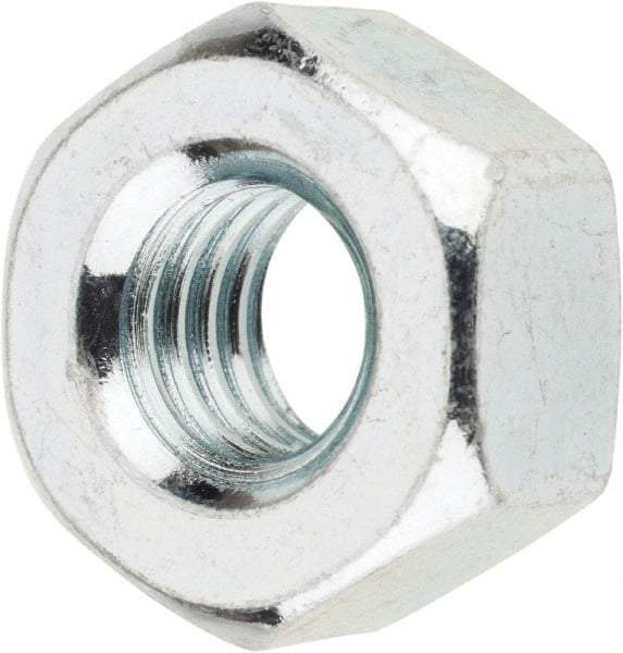 Value Collection - 3/8-16 UNC Steel Right Hand Heavy Hex Nut - 11/16" Across Flats, 0.3594" High, Zinc-Plated Finish - Exact Tool & Supply