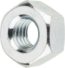 Value Collection - 3/8-16 UNC Steel Right Hand Heavy Hex Nut - 11/16" Across Flats, 0.3594" High, Zinc-Plated Finish - Exact Tool & Supply