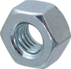 Value Collection - 7/16-14 UNC Steel Right Hand Heavy Hex Nut - 3/4" Across Flats, 0.4219" High, Zinc-Plated Finish - Exact Tool & Supply