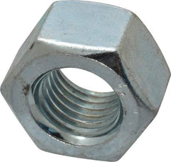 Value Collection - 1-8 UNC Steel Right Hand Heavy Hex Nut - 1-5/8" Across Flats, 0.9844" High, Zinc-Plated Finish - Exact Tool & Supply