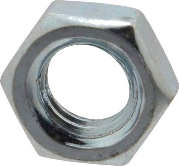 Value Collection - 3/8-16 UNC Steel Right Hand Hex Jam Nut - 9/16" Across Flats, 0.2188" High, Zinc-Plated Finish - Exact Tool & Supply