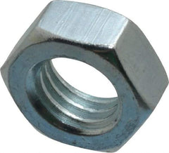 Value Collection - 1/2-13 UNC Steel Right Hand Hex Jam Nut - 3/4" Across Flats, 5/16" High, Zinc-Plated Finish - Exact Tool & Supply