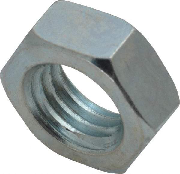Value Collection - 5/8-11 UNC Steel Right Hand Hex Jam Nut - 15/16" Across Flats, 3/8" High, Zinc-Plated Finish - Exact Tool & Supply