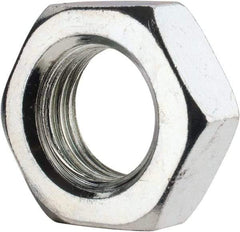 Value Collection - 7/8-9 UNC Steel Right Hand Hex Jam Nut - 1-5/16" Across Flats, 0.4844" High, Zinc-Plated Finish - Exact Tool & Supply