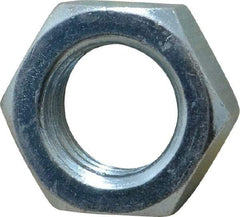 Value Collection - 1-8 UNC Steel Right Hand Hex Jam Nut - 1-1/2" Across Flats, 0.5469" High, Zinc-Plated Finish - Exact Tool & Supply