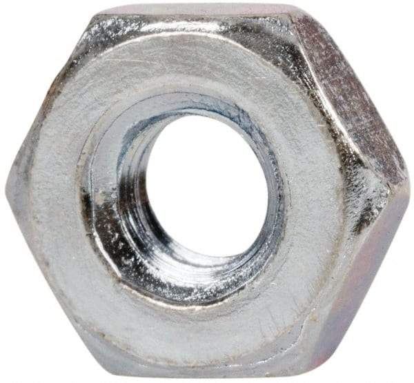 Value Collection - 7/16-20 UNF Steel Right Hand Hex Jam Nut - 11/16" Across Flats, 1/4" High, Zinc-Plated Finish - Exact Tool & Supply