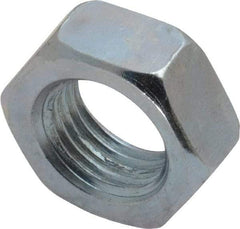 Value Collection - 1/2-20 UNF Steel Right Hand Hex Jam Nut - 3/4" Across Flats, 5/16" High, Zinc-Plated Finish - Exact Tool & Supply