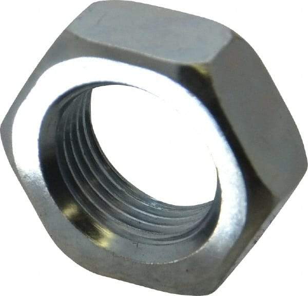 Value Collection - 7/8-14 UN Steel Right Hand Hex Jam Nut - 1-5/16" Across Flats, 31/64" High, Zinc-Plated Finish - Exact Tool & Supply